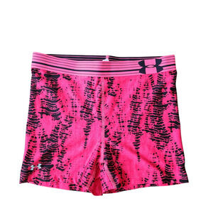 Under Armour Compression Shorts Medium Pink Black Gym Activewear Athletic